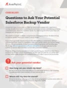 Checklist questions to ask your potential salesforce backup vendor