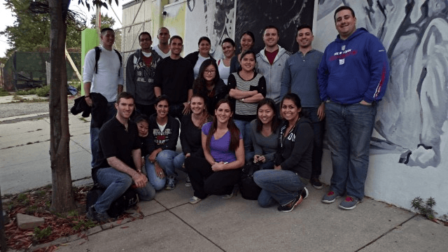The AvePoint team poses in front of the Liberty Humane Society.