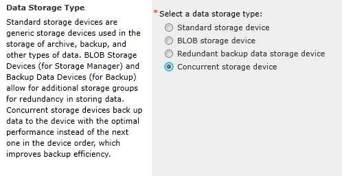 Concurrent storage device configuration in DocAve Backup and Restore