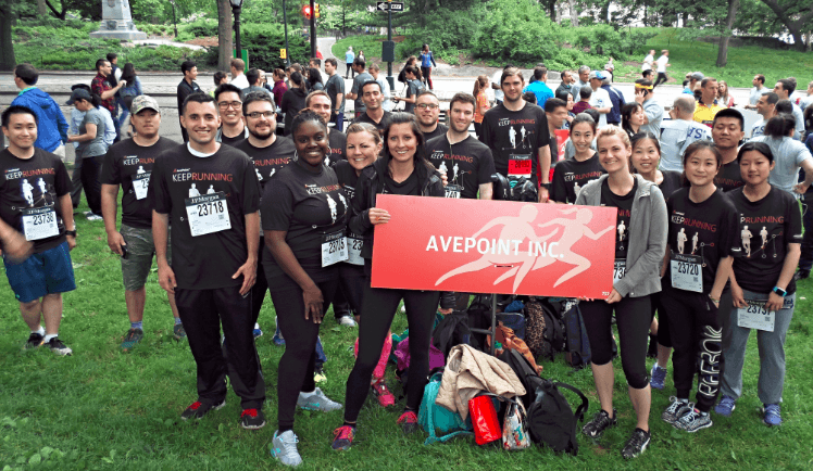 The AvePoint Jersey City runners in Central Park
