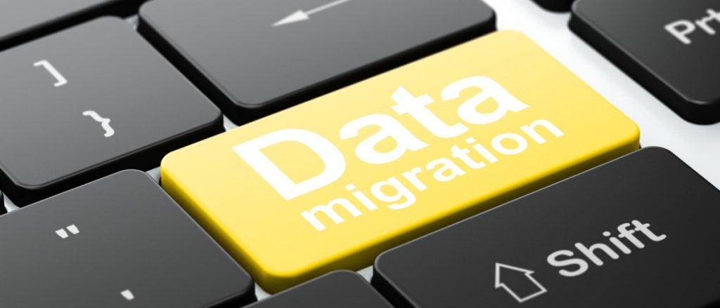 data migration on computer keyboard background picture id454092601