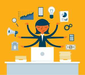 businesswoman multitasking with multiple arms vector id490310662 1 1024x903