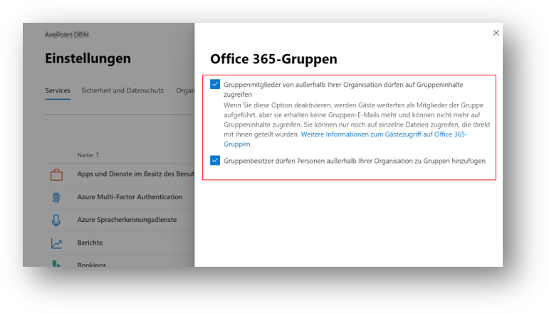 AD Admin Center Office 365 groups