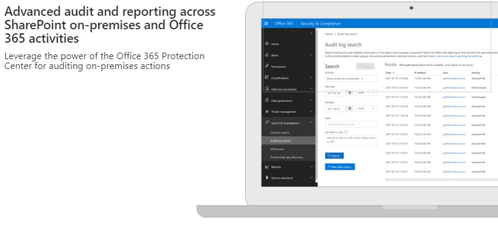 sharepoint hybrid unified auditing