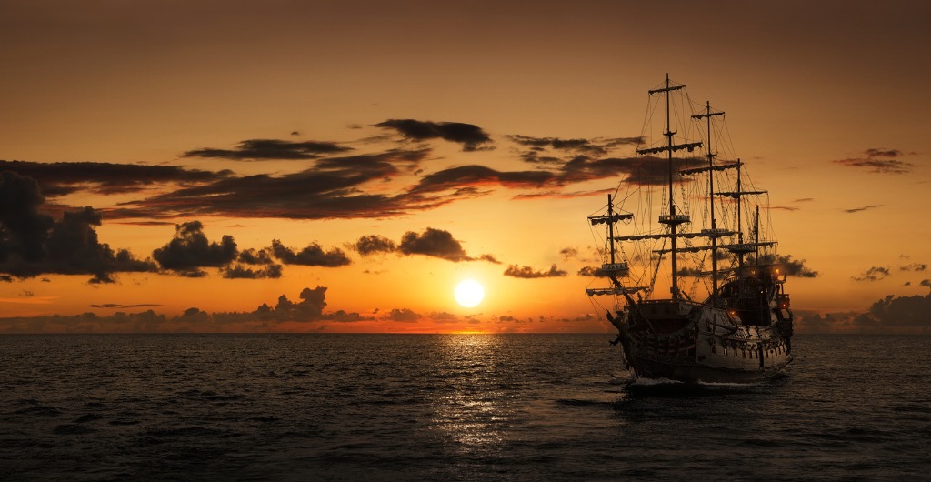 pirate ship silhouette picture id545278242