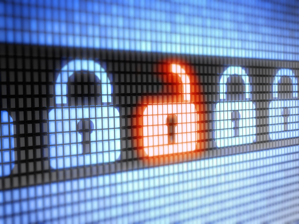 internet security lock and unlock symbols picture id158695294
