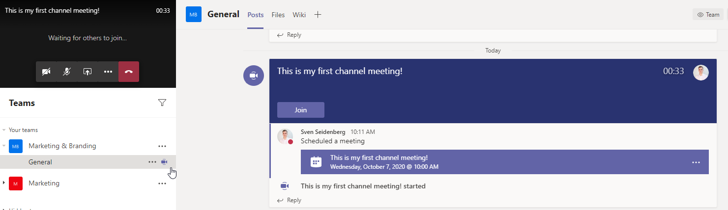 Join a channel meeting
