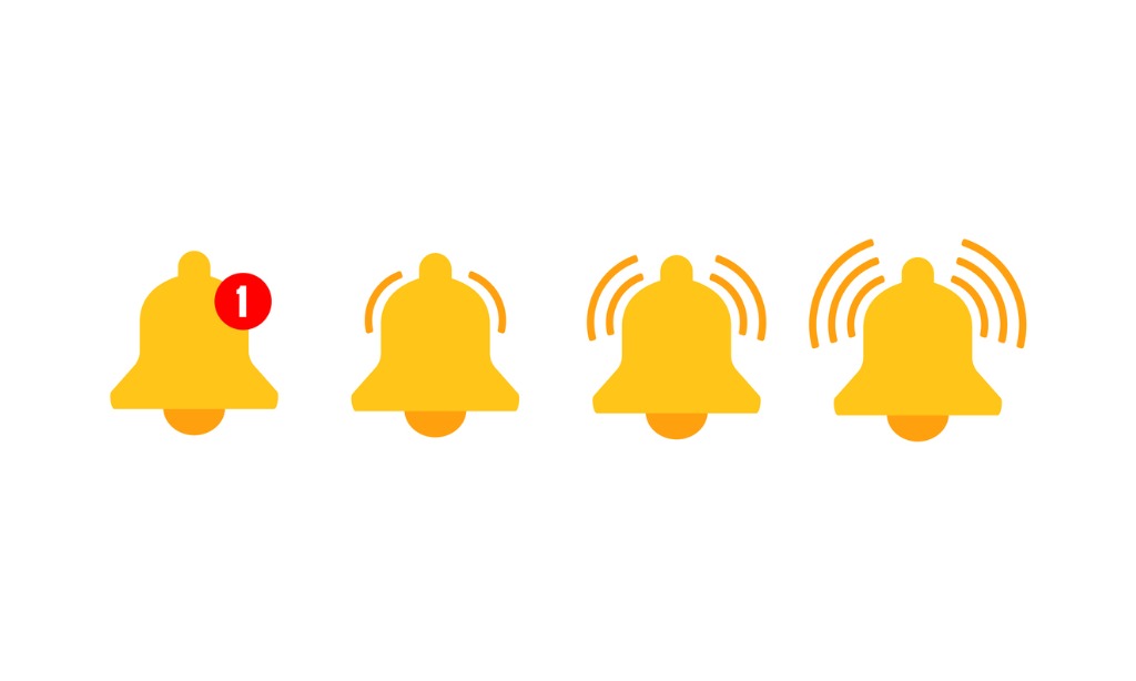 notification bell icons set for incoming inbox message vector ringing vector id1248180239